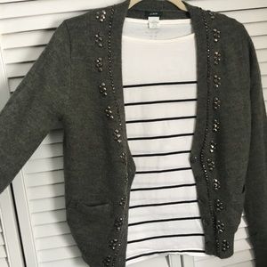 J Crew Olive Cardigan Sweater